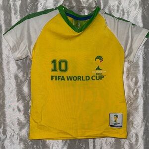 FIFA World Cup 2014 Brazil Jersey Kids Size 4/5 🔥 BL2